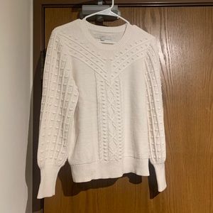 LOFT ivory cable knit sweater